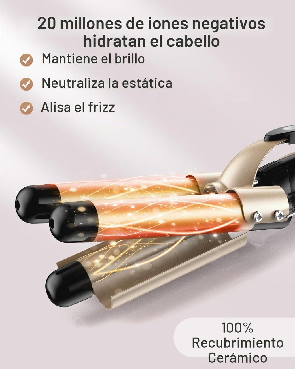 Ondulador de rizador de pelo - BESTOPE PRO juego de varita rizadora...