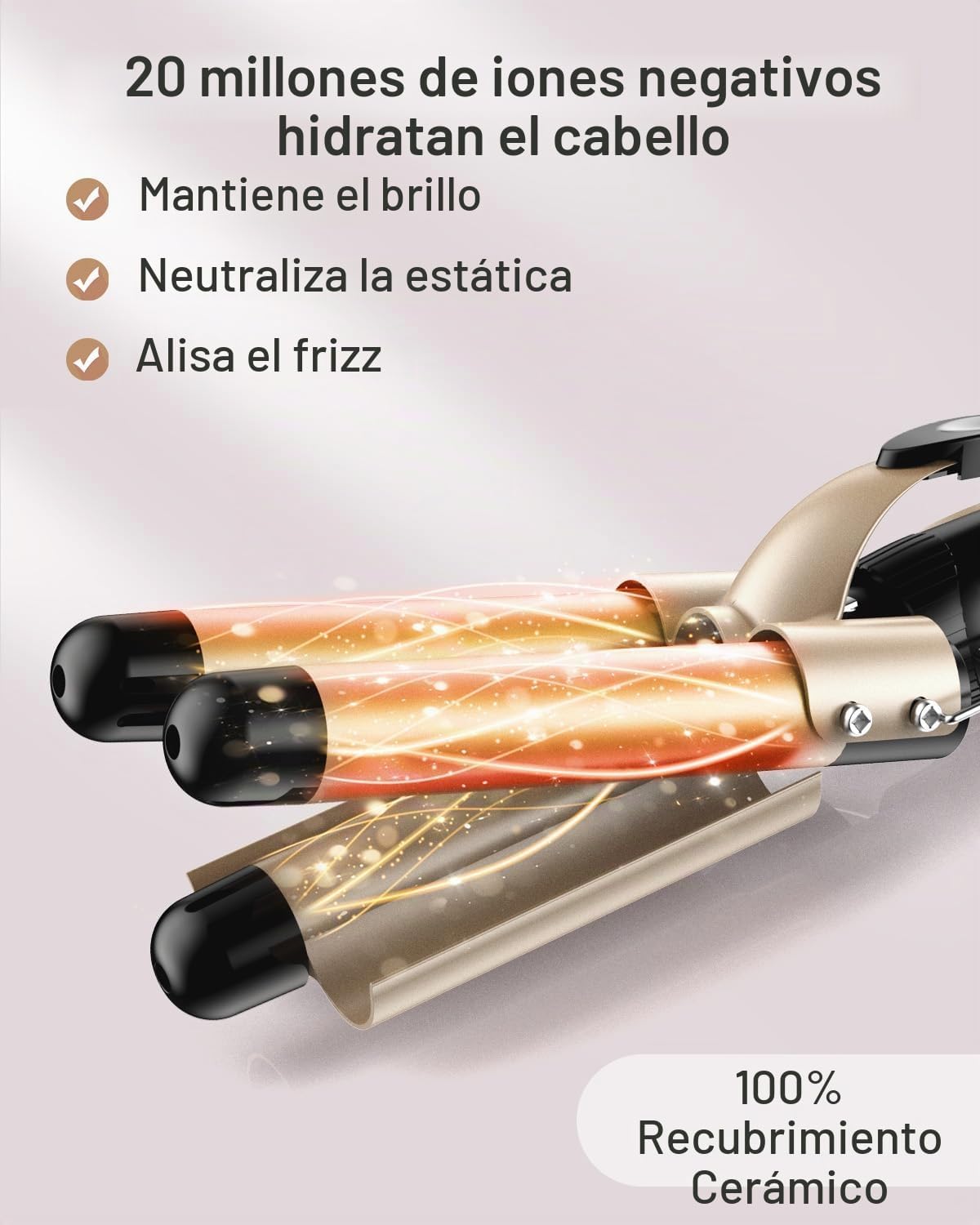Ondulador de rizador de pelo - BESTOPE PRO juego de varita rizadora...