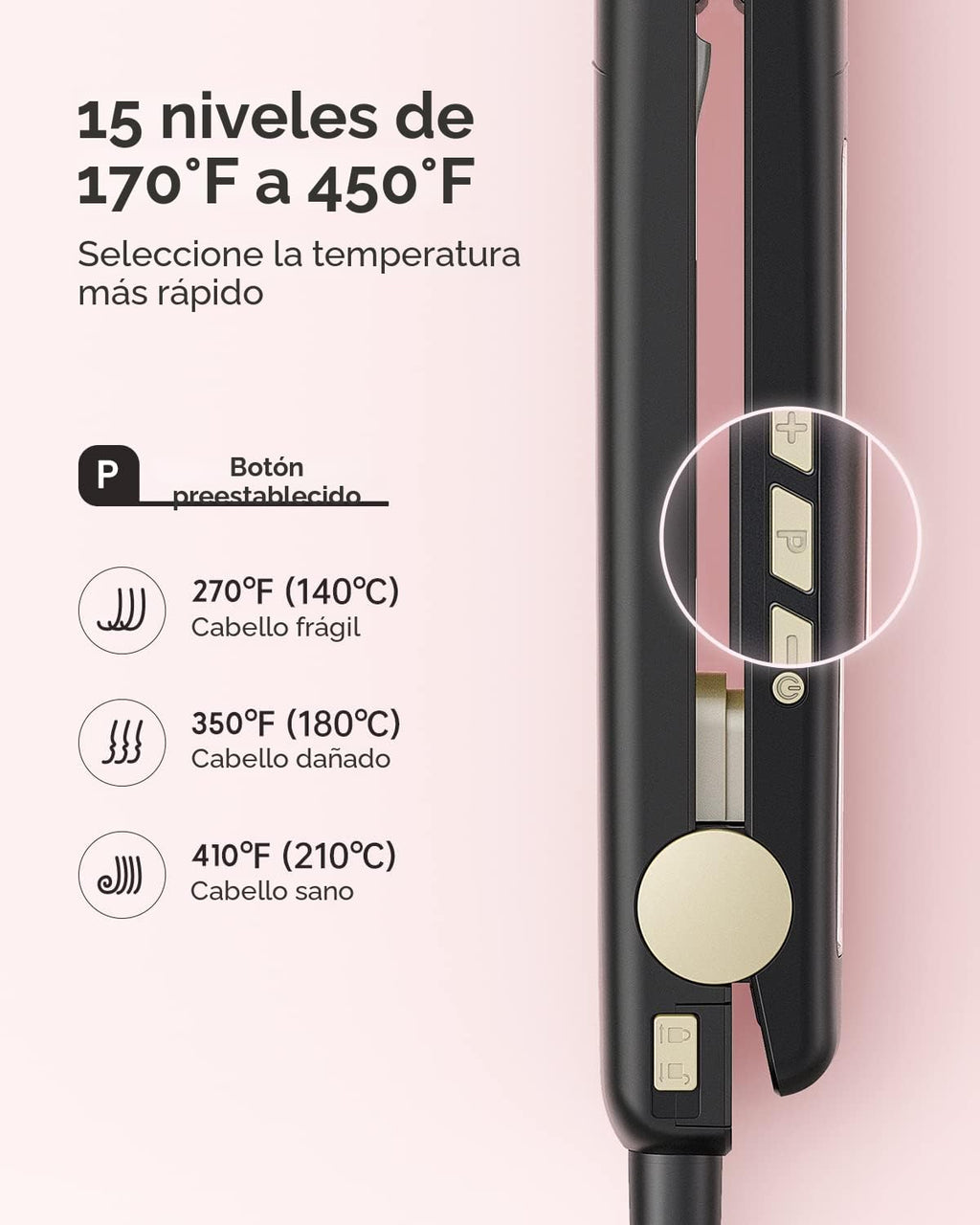 Wavytalk Plancha de pelo de titanio 100% puro, de doble voltaje, cr...