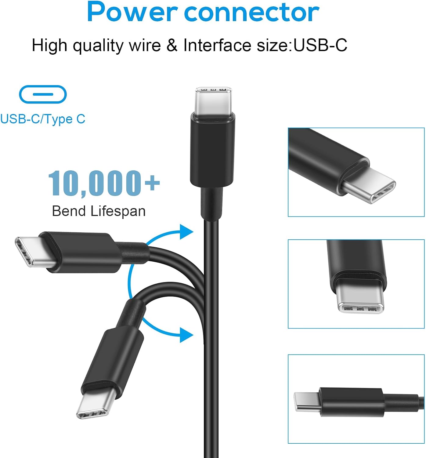 Cargador universal para Chromebook de 65 W, adaptador de puerto tip...