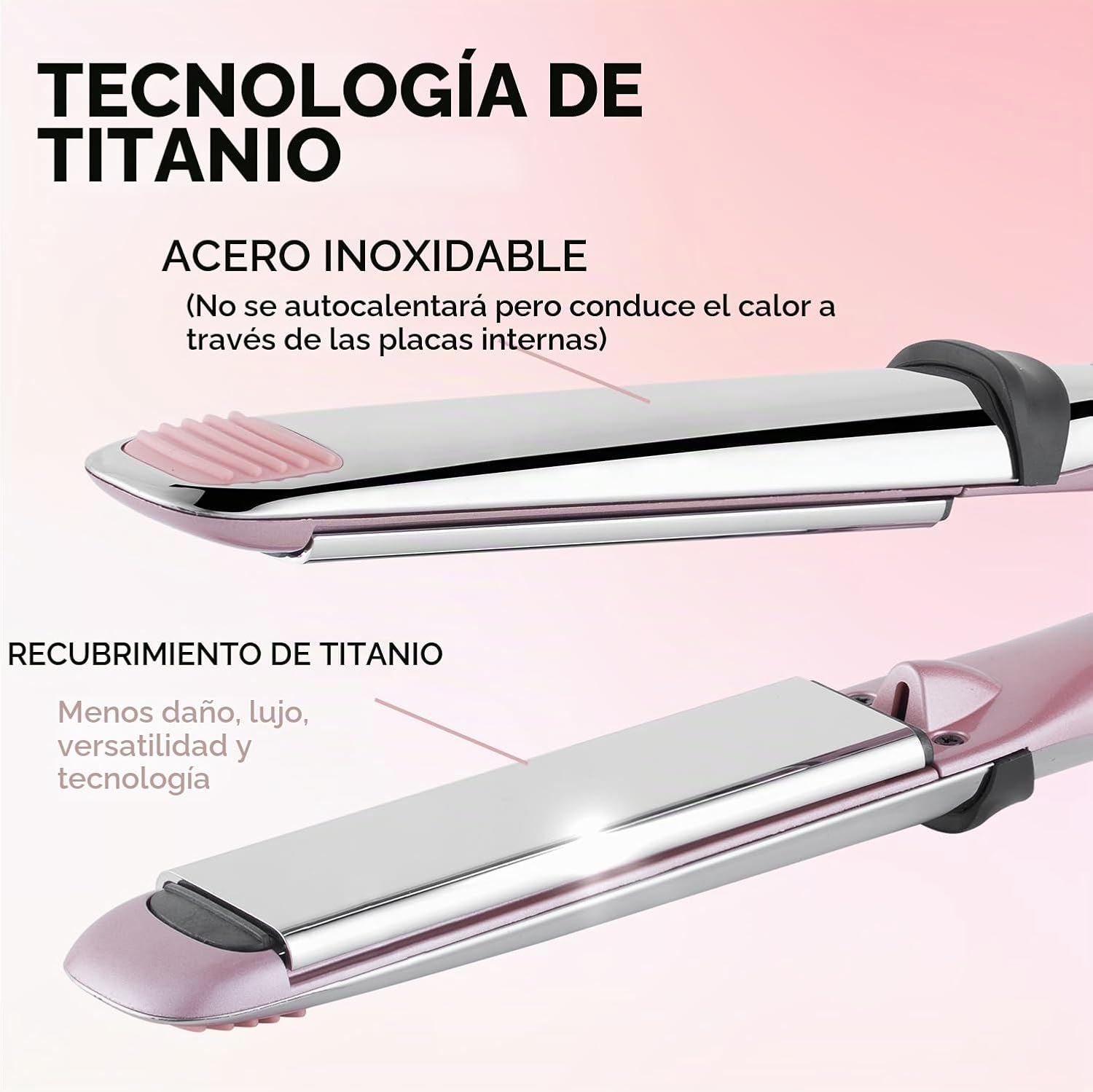 Rozamor Professional - Plancha plana de titanio de 1.25 pulgadas |...