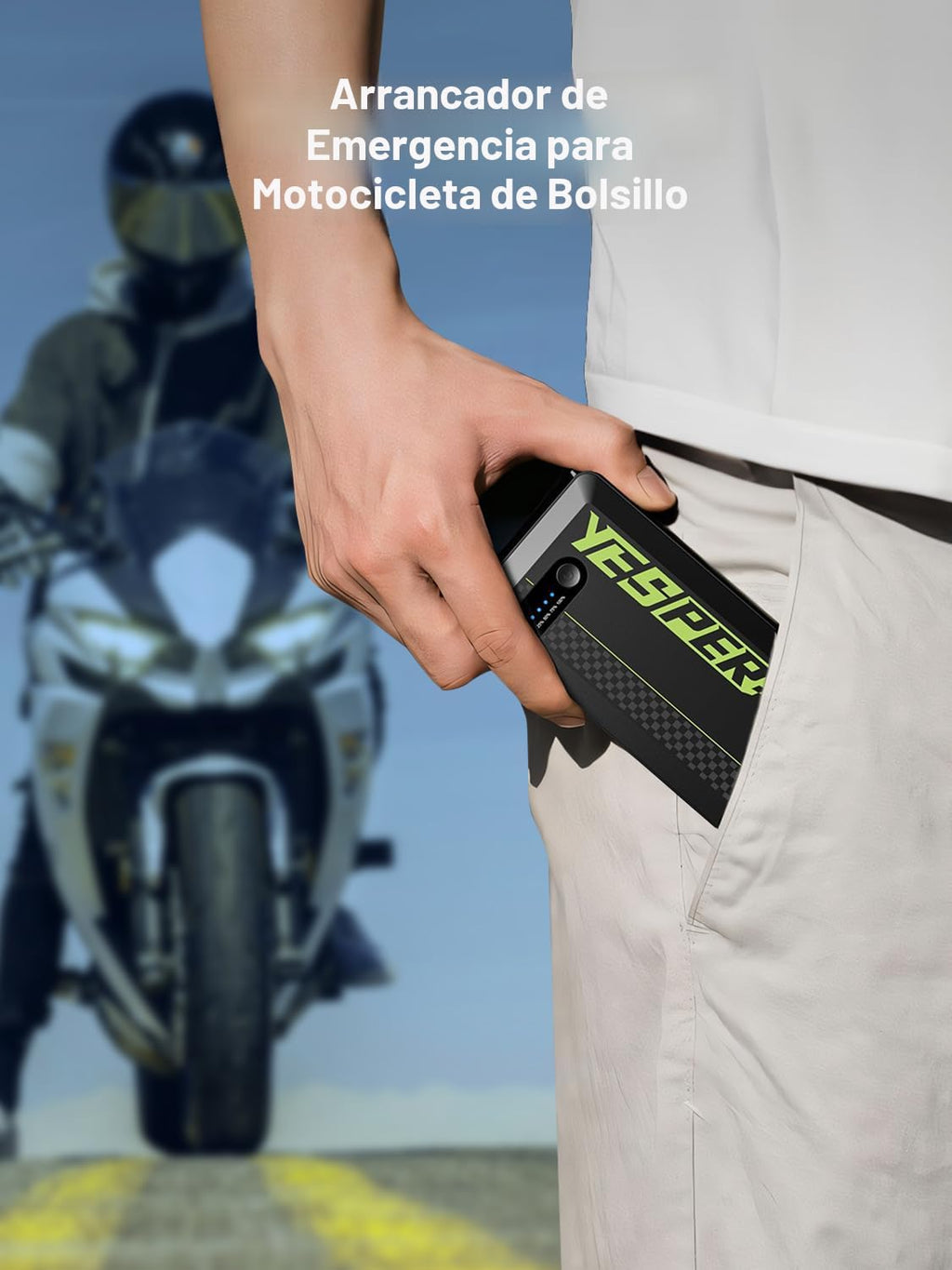 YESPER Arrancador portátil, Arrancador de motocicleta de pico de 15...