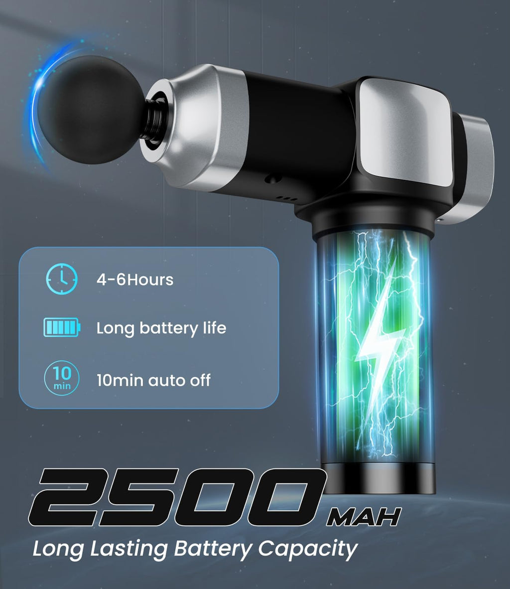 CAMEFER Pistola de masaje de tejido profundo, masajeador muscular e...