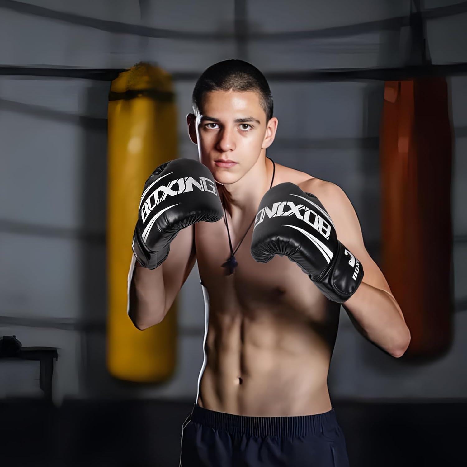 Guantes de boxeo para hombre, guantes de entrenamiento de boxeo, Mu...