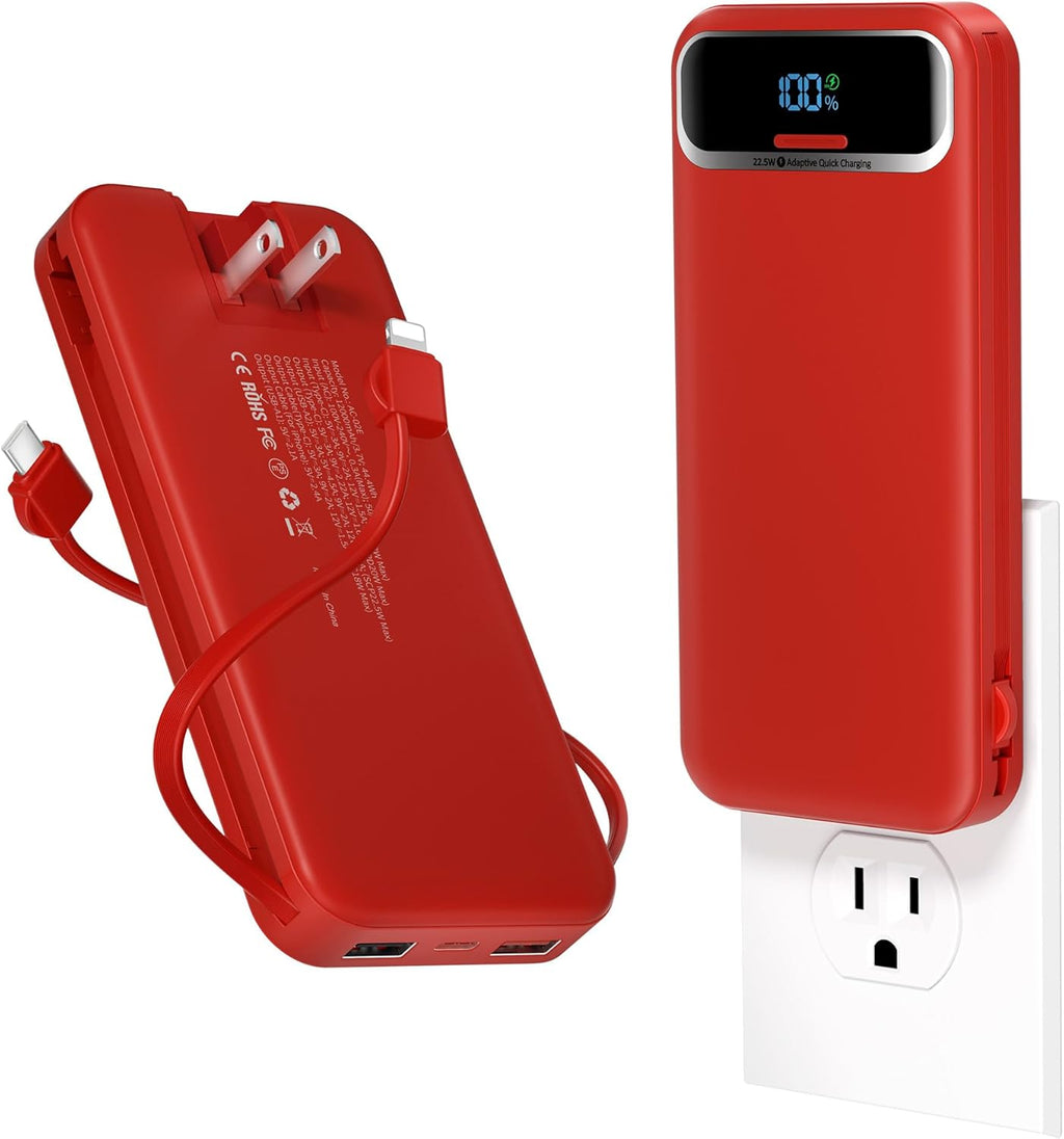Banco de energía de 12.000 mAh, cargador portátil ultraligero con c...