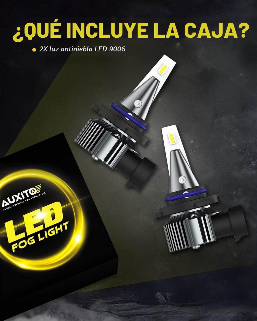 AUXITO 9006 HB4 Bombillas LED antiniebla, 6000 lm de alto brillo, 6...