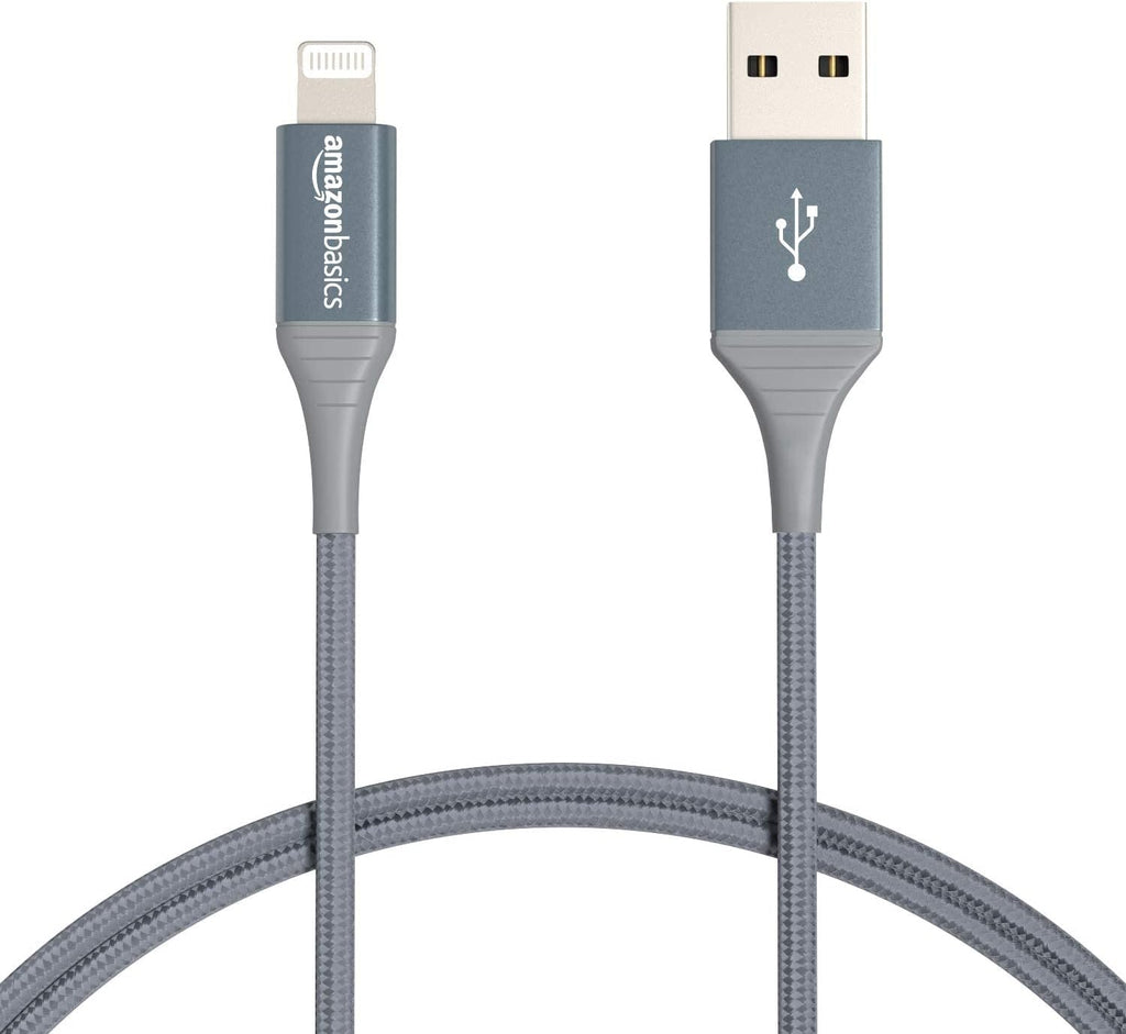 Amazon Basics - Cable Lightning de nailon trenzado doble a USB, col...