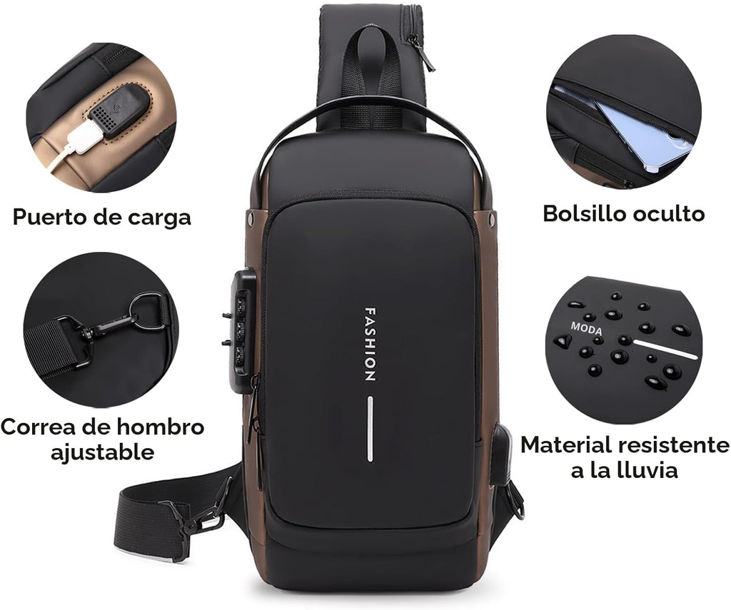 Rcrirth Bolsa de bandolera para hombres | Bolsa antirrobo para el p...