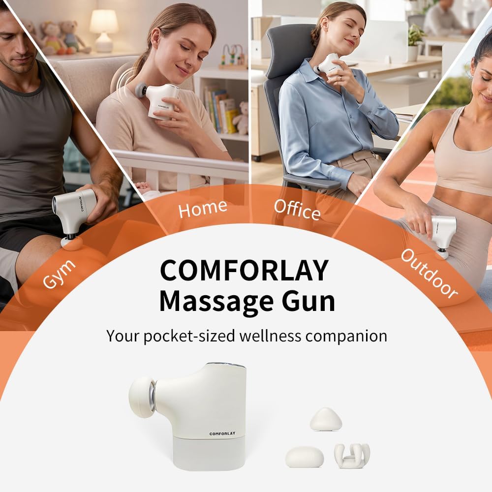 COMFORLAY Mini pistola de masaje portátil, masajeador muscular de p...