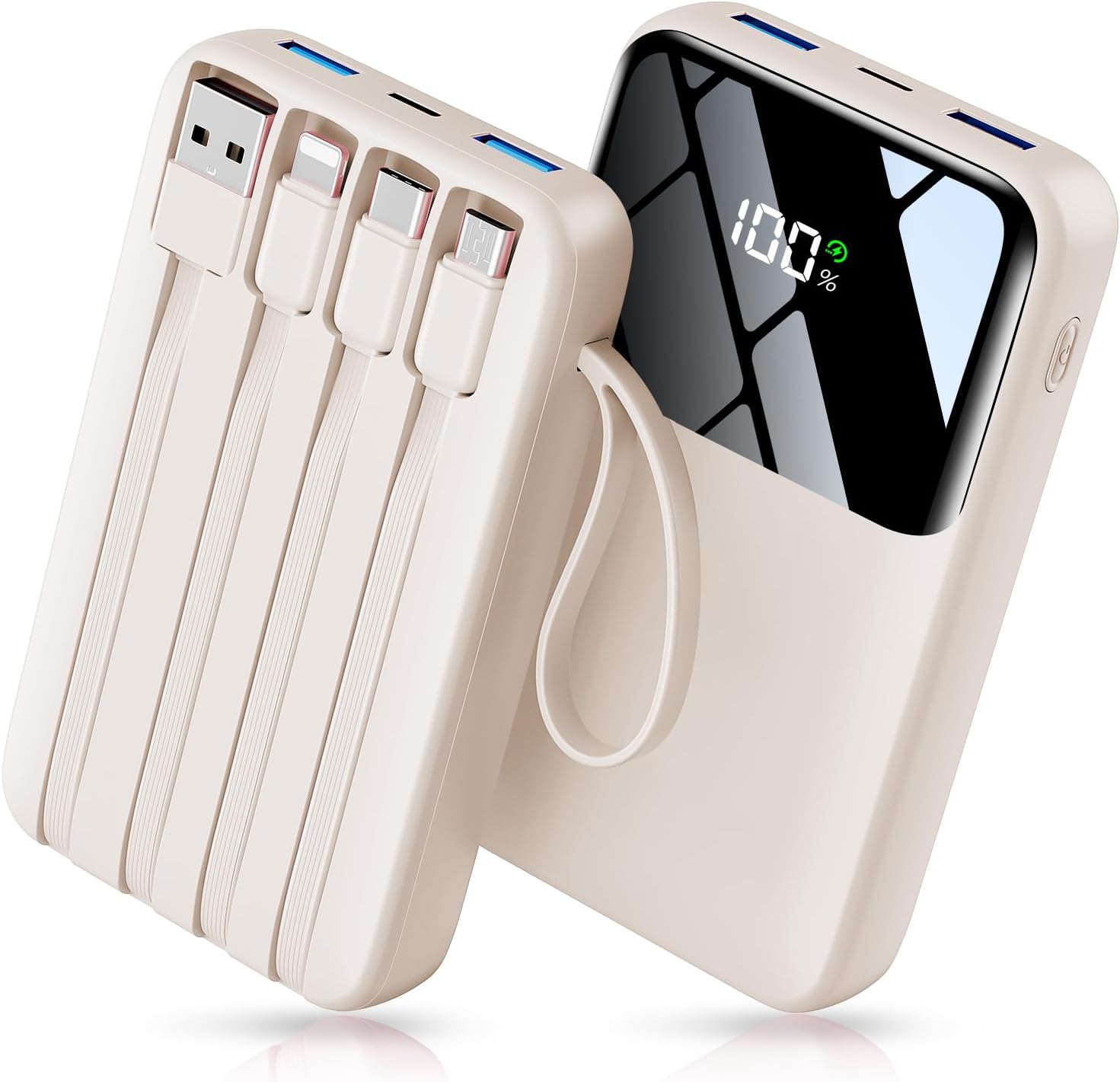Banco de energía, cargador portátil de 15000 mAh con cable integrad...