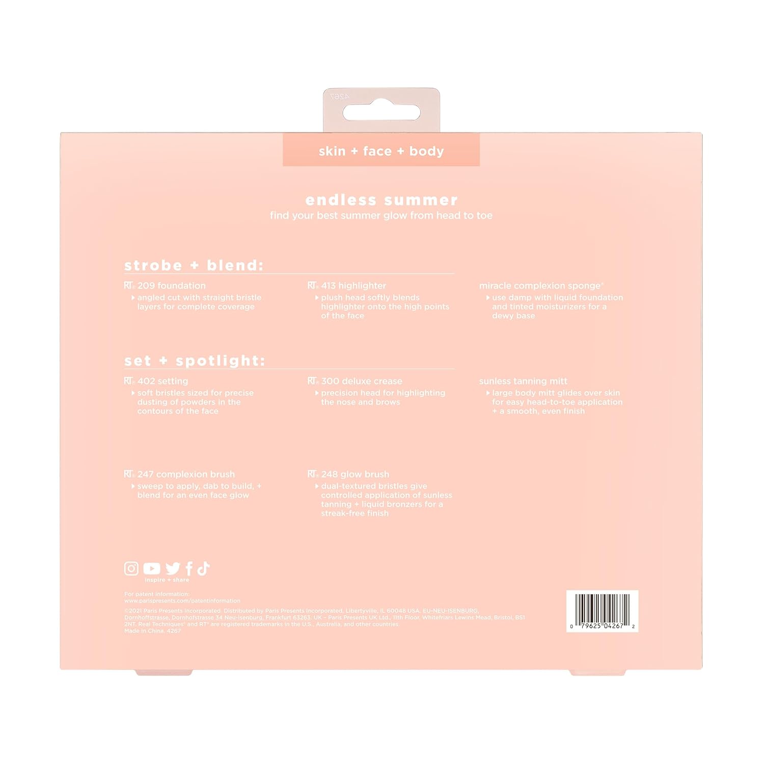 Real Techniques Endless Summer - Juego de brochas de maquillaje par...