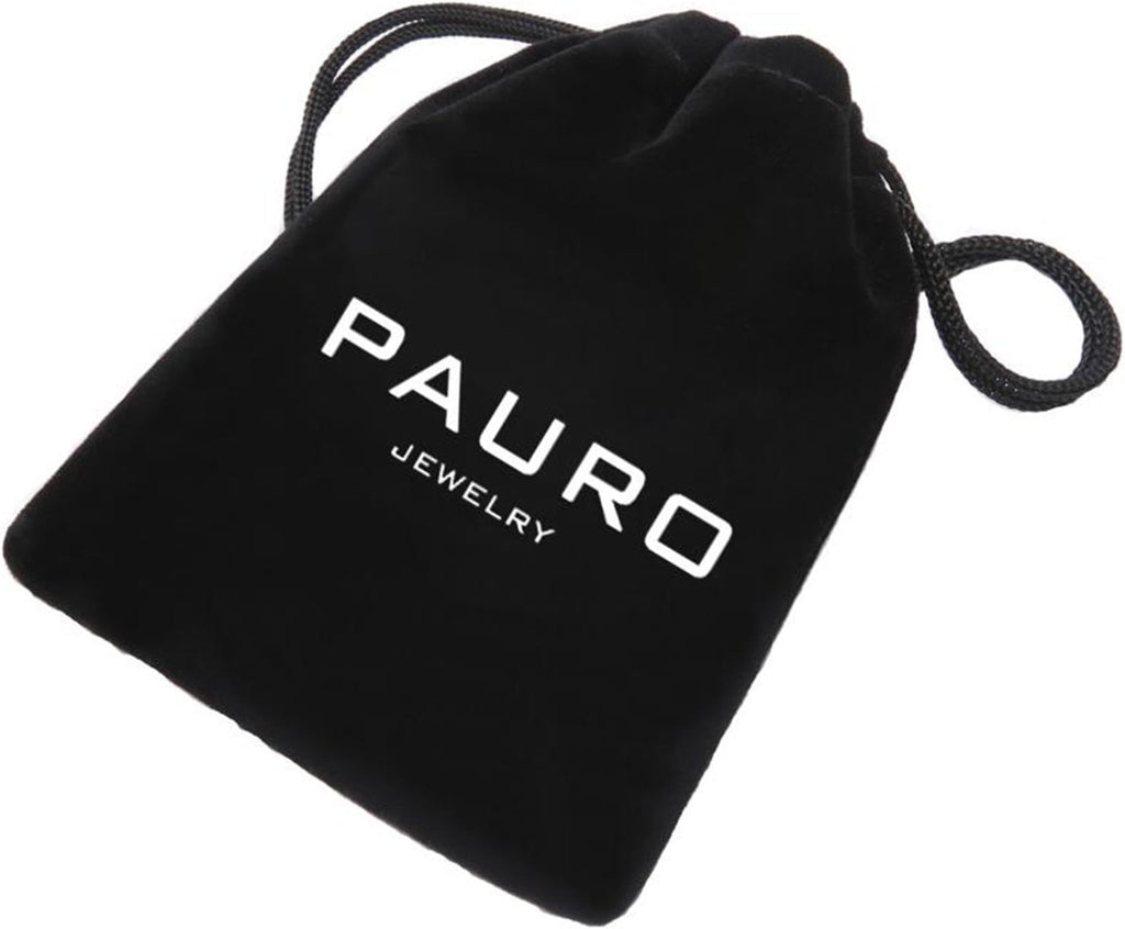 PAURO Collar unisex de acero inoxidable con colgante de luz de giro