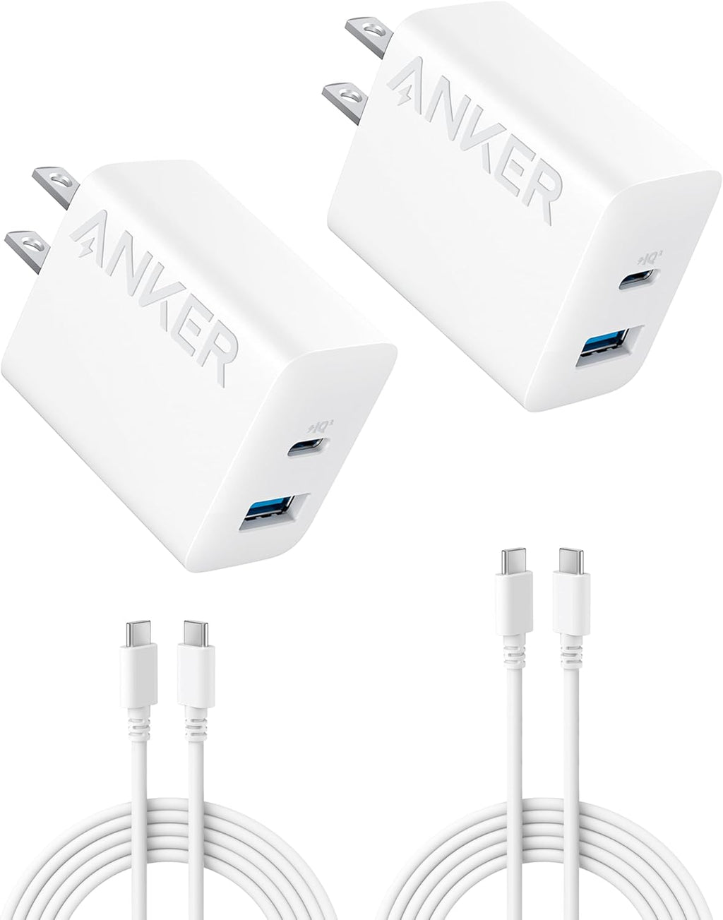 Anker Cargador para iPhone 17\/16, paquete de 2 bloques de cargador...