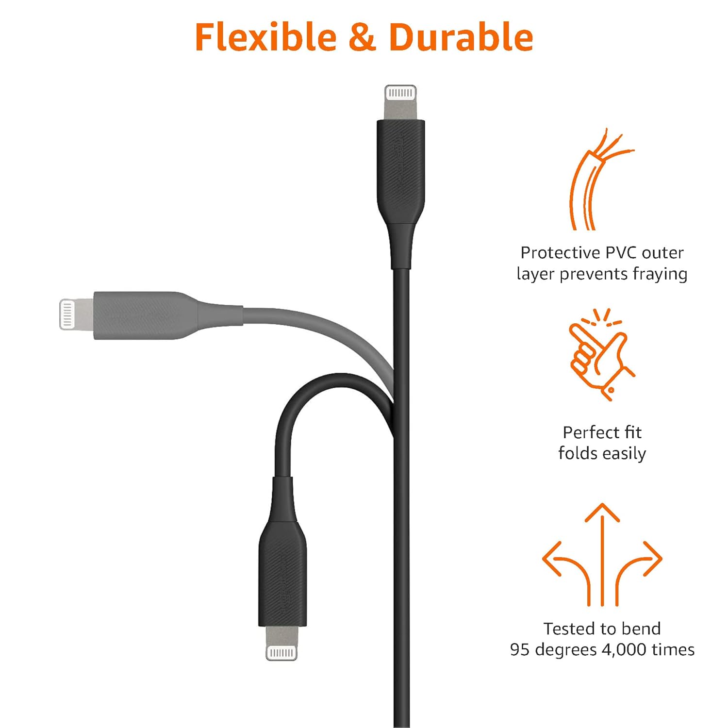 Amazon Basics Cable de carga USB-C a Lightning ABS, cargador certif...