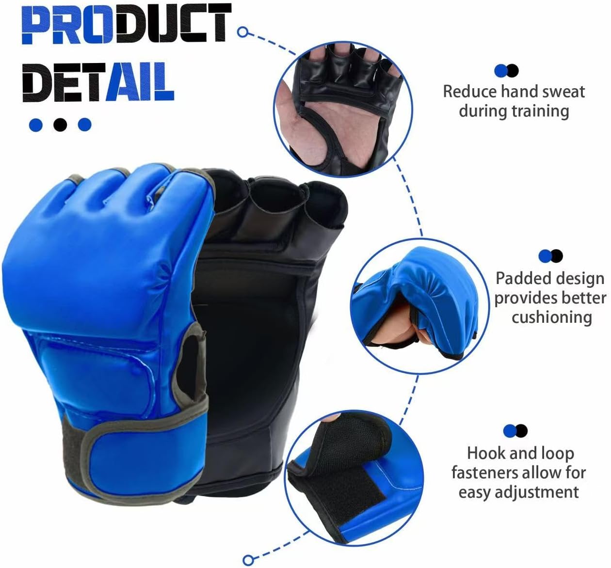 Juego de guantes de boxeo y accesorios para la cabeza, incluye 2 un...