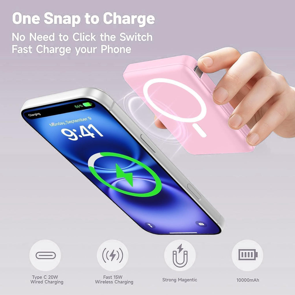 Vexnara para banco de energía Magsafe, banco de energía magnético d...