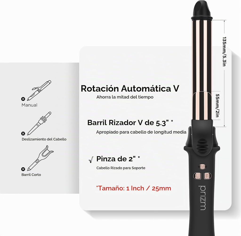 Prizm Rizador giratorio, rizador de pelo automático de 1 pulgada \/...