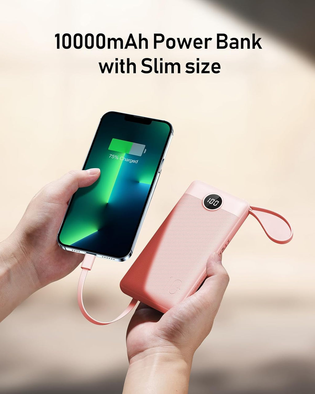 VEEKTOMX Cargador portátil con cables integrados, banco de energía...