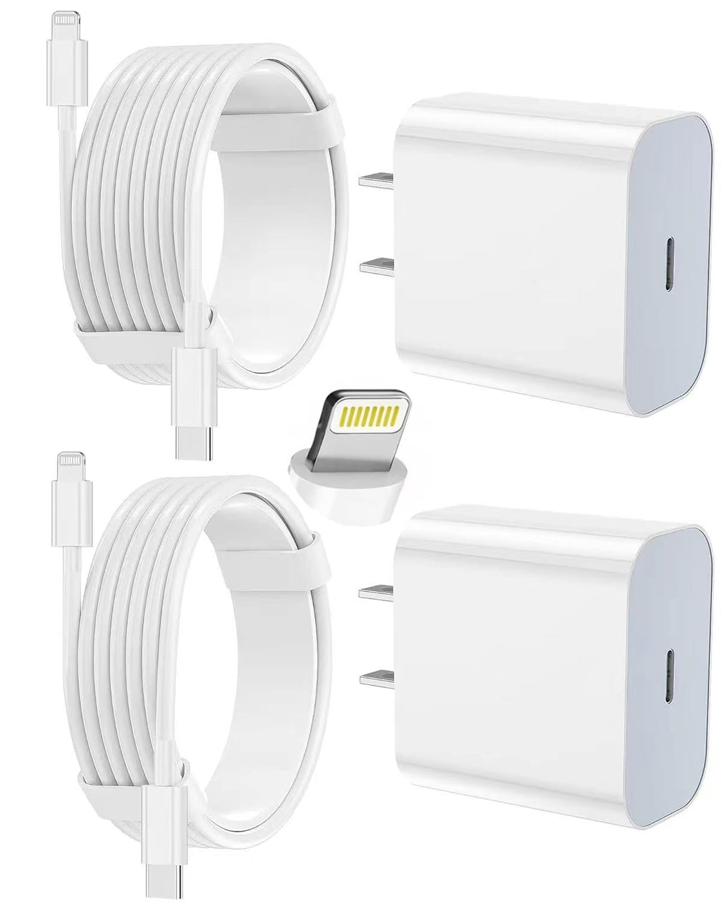 Cargador de iPhone de carga rápida, paquete de 2 bloques de carga d...