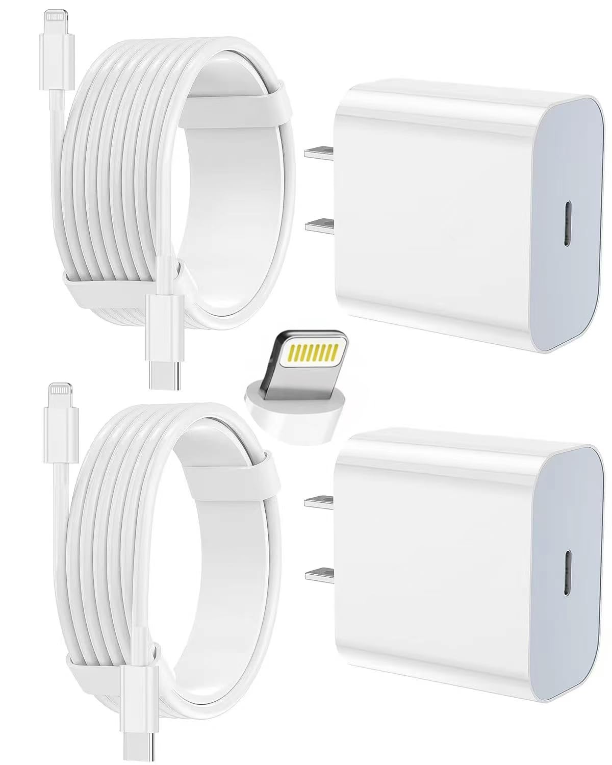 Cargador de iPhone de carga rápida, paquete de 2 bloques de carga d...