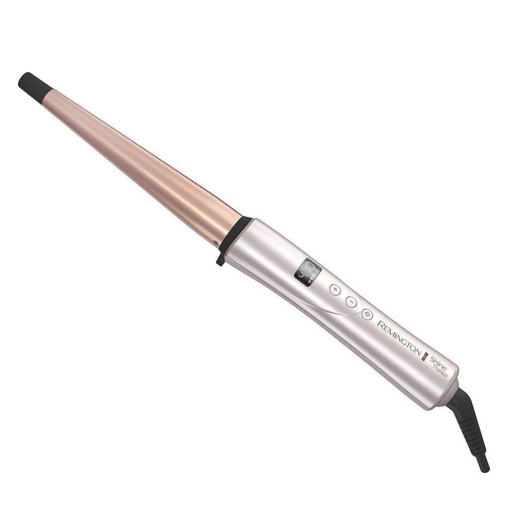 Remington Shine Therapy - Varita rizadora cónica con infusión de ac...