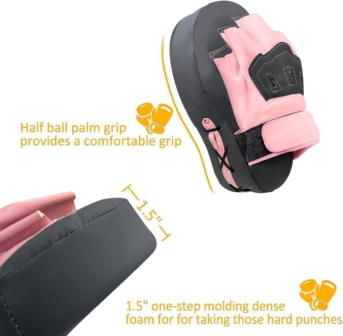 Valleycomfy - Manoplas de boxeo curvadas de piel sintética para ent...