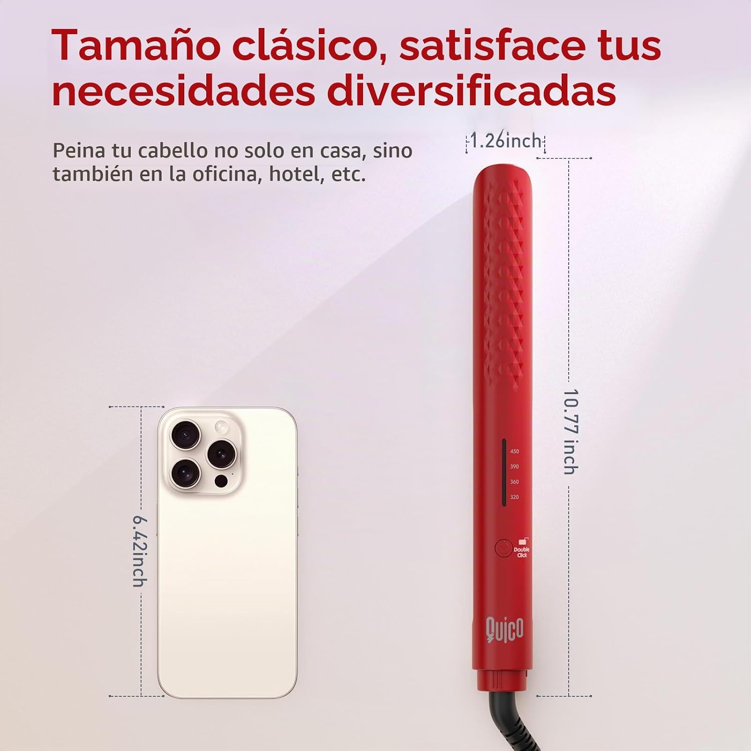 Quico Plancha para el cabello, alisadora de cabello de viaje global...