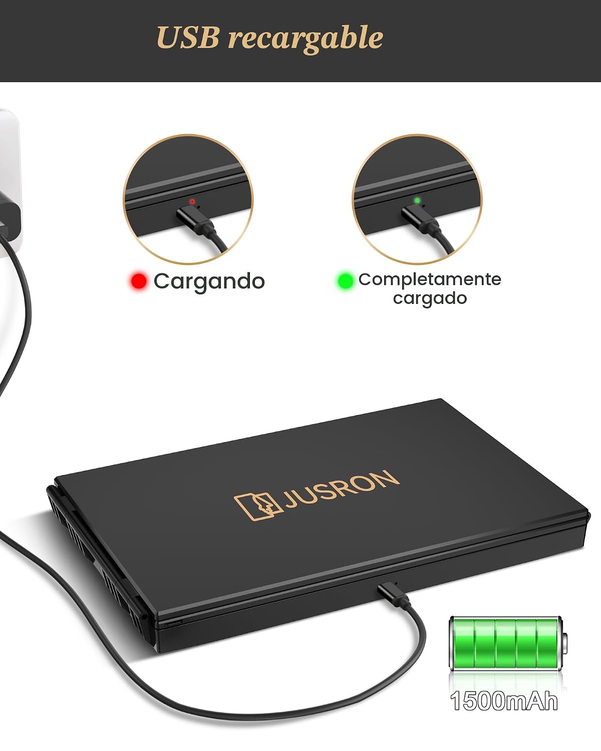 JUSRON Espejo de corte de pelo automático con ángulo de visión 360,...