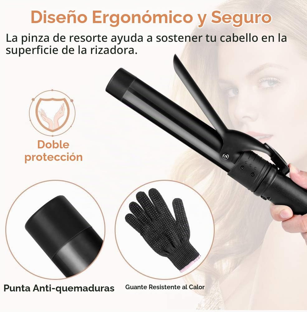 Rizador 6 en 1 para cabello largo y corto, coeficiente de temperatu...