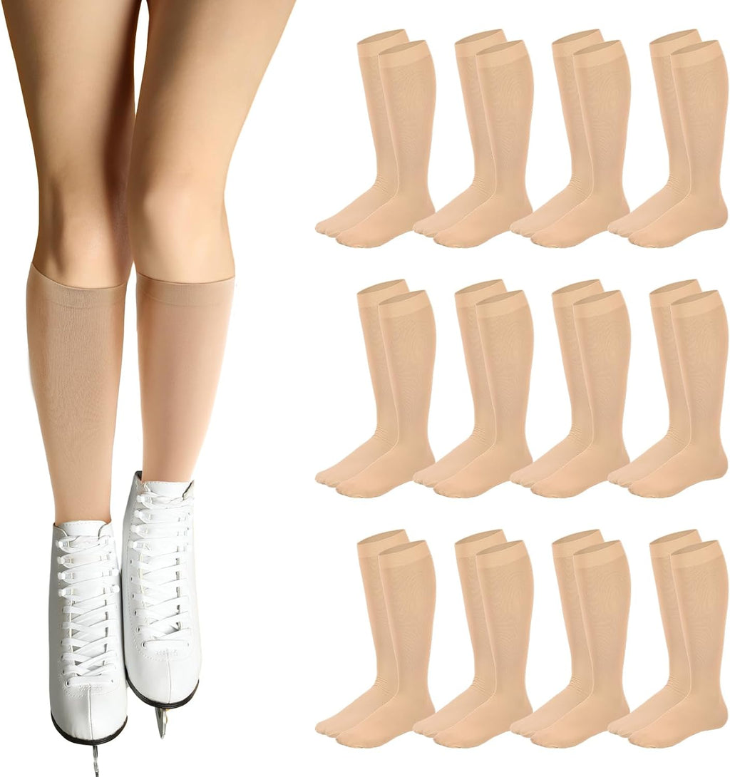 Toulite 12 pares de calcetines de patinaje artístico, calcetines de...