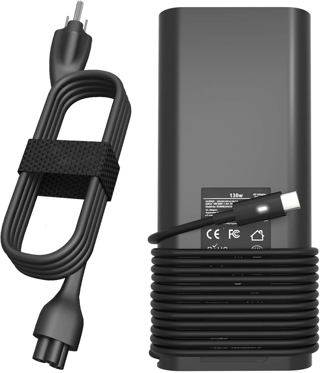 Cargador USB tipo C de 130 W compatible con Dell XPS 15 17 9500 951...