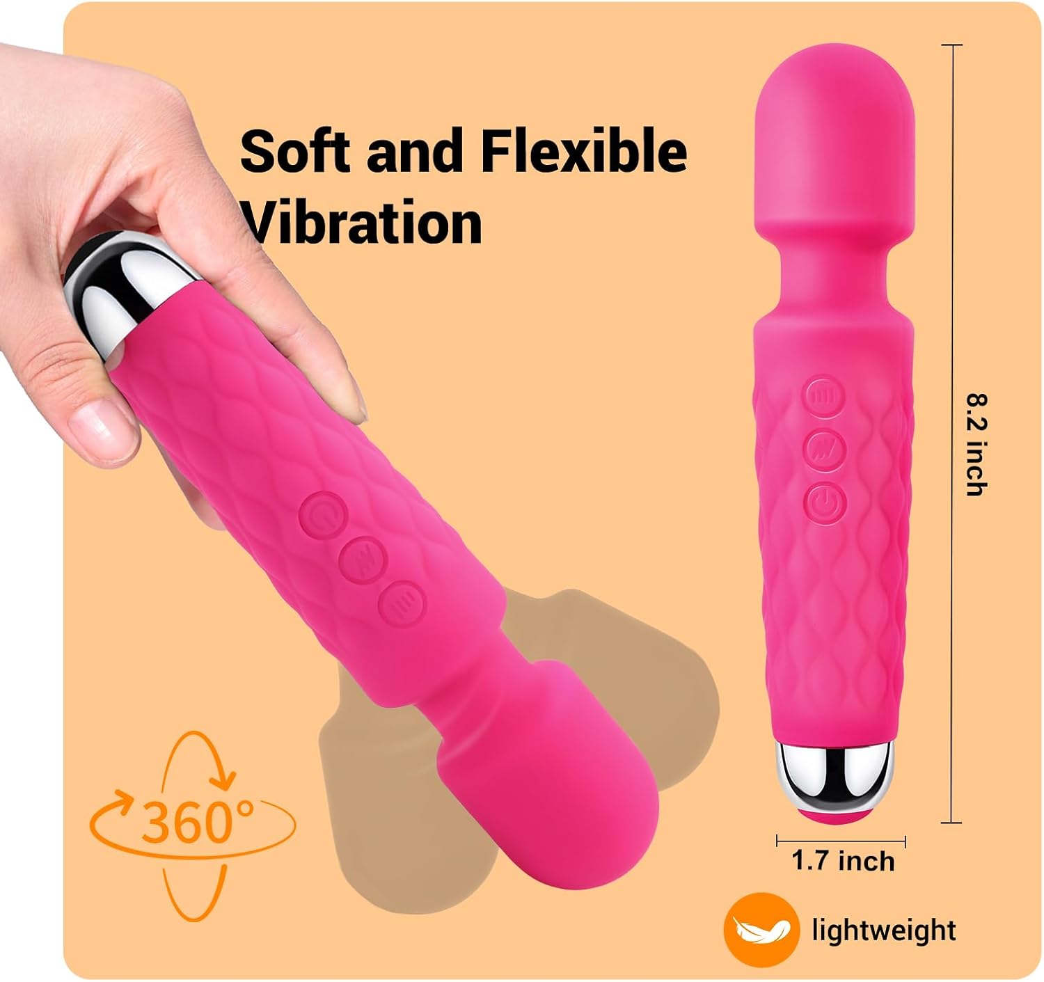 Tokomes Masajeador de mano, varita eléctrica, masajeador vibratorio...