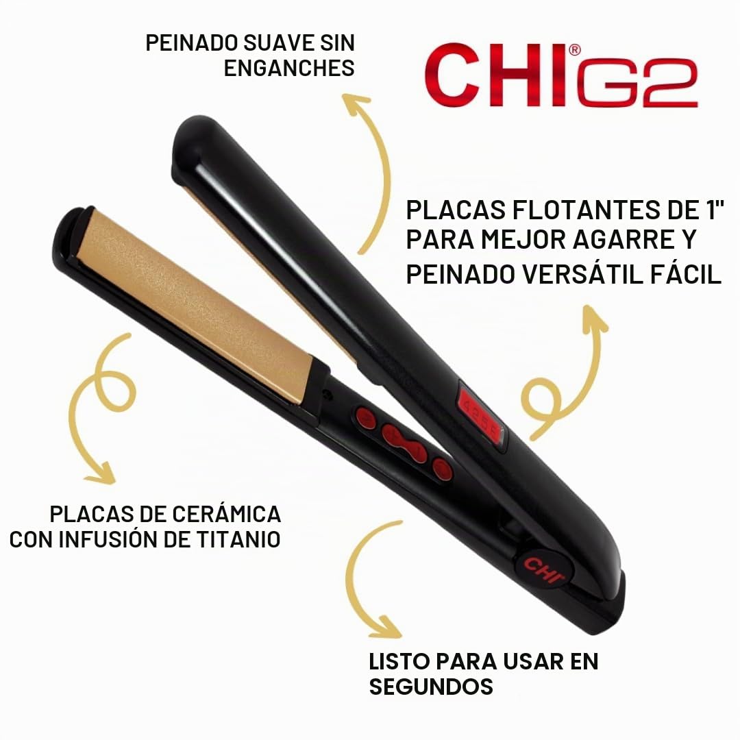 CHI Plancha plana digital G2, plancha alisadora para cabello suave...