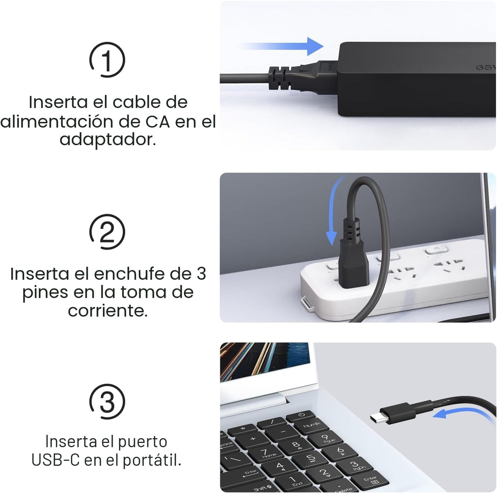 Dzytnsy Cargador USB C de 65 W compatible con Lenovo Thinkpad\/Yoga...