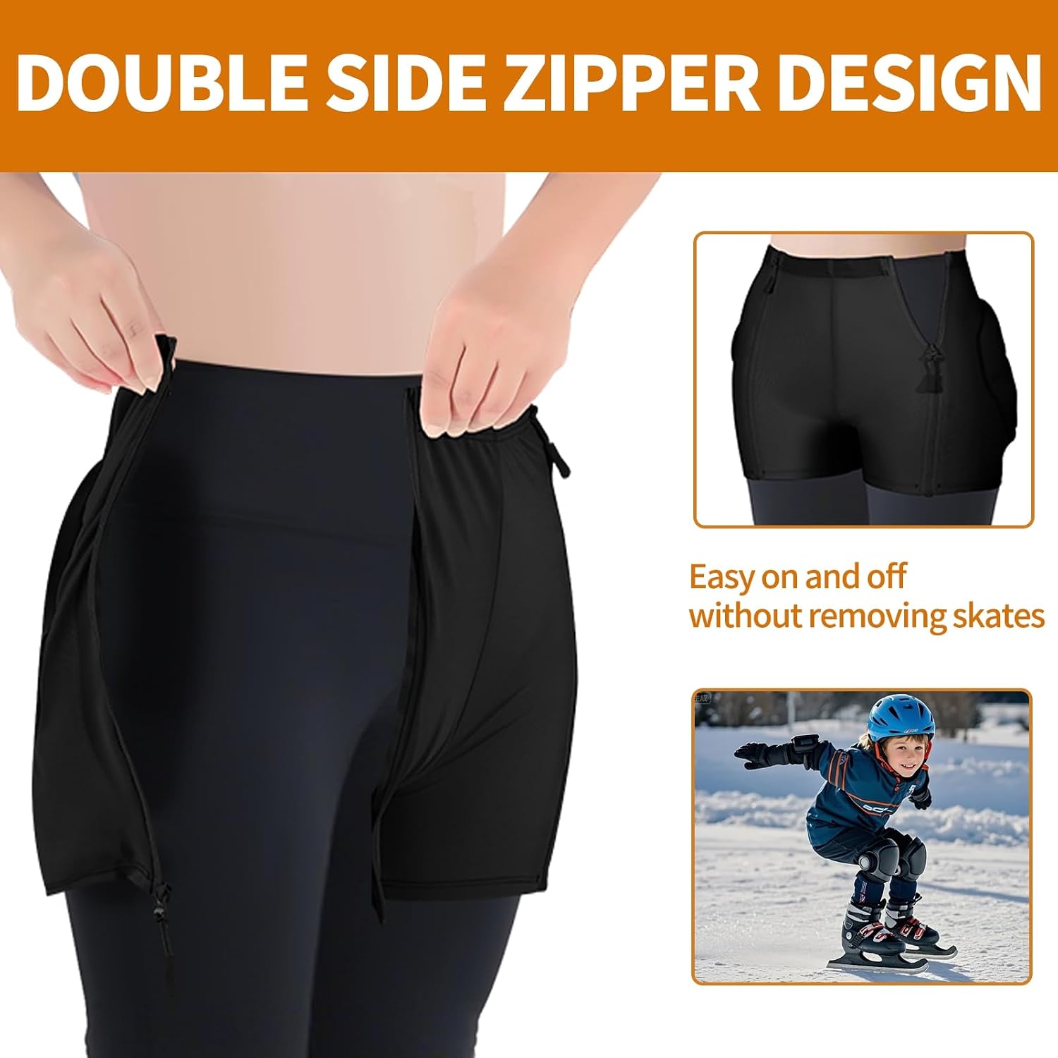 YWRider Pantalones cortos protectores de cadera acolchados con crem...
