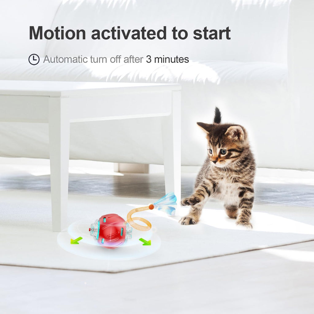 Jkanti Juguetes interactivos para gatos de interior, bola de gato á...