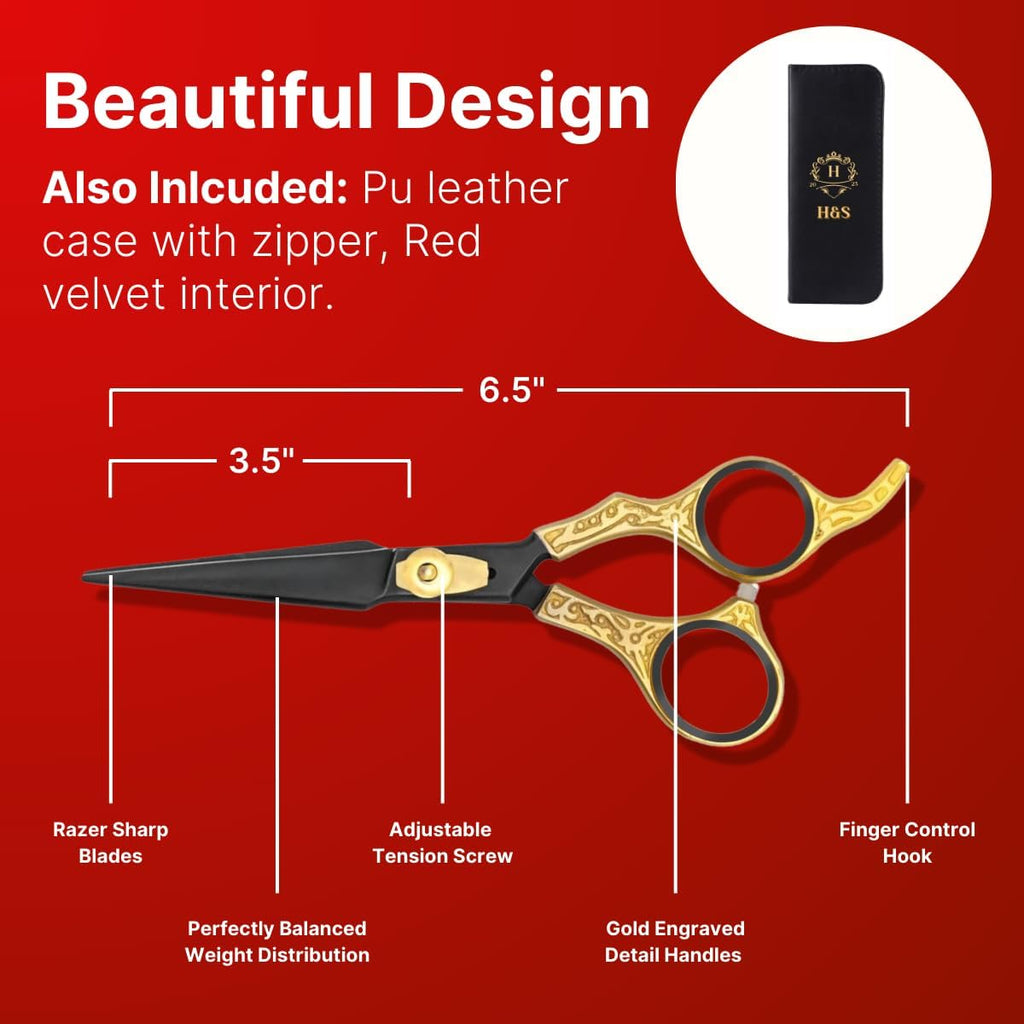 Tijeras profesionales de corte de pelo de la serie GoldBlack de H&a...