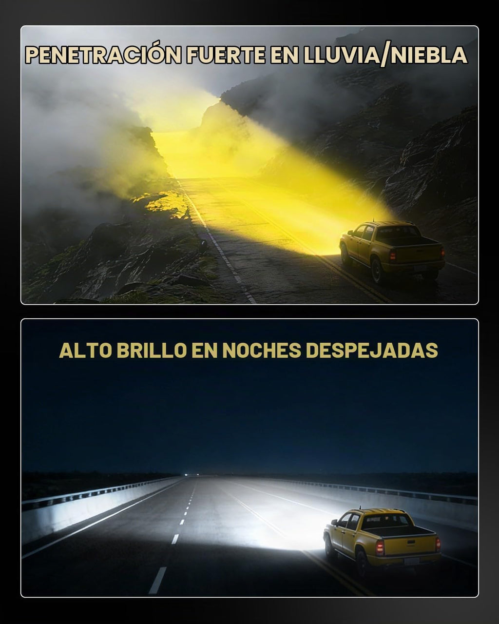AUXITO Bombilla LED Switchback 9006 HB4, 6500K blanco frío y amaril...