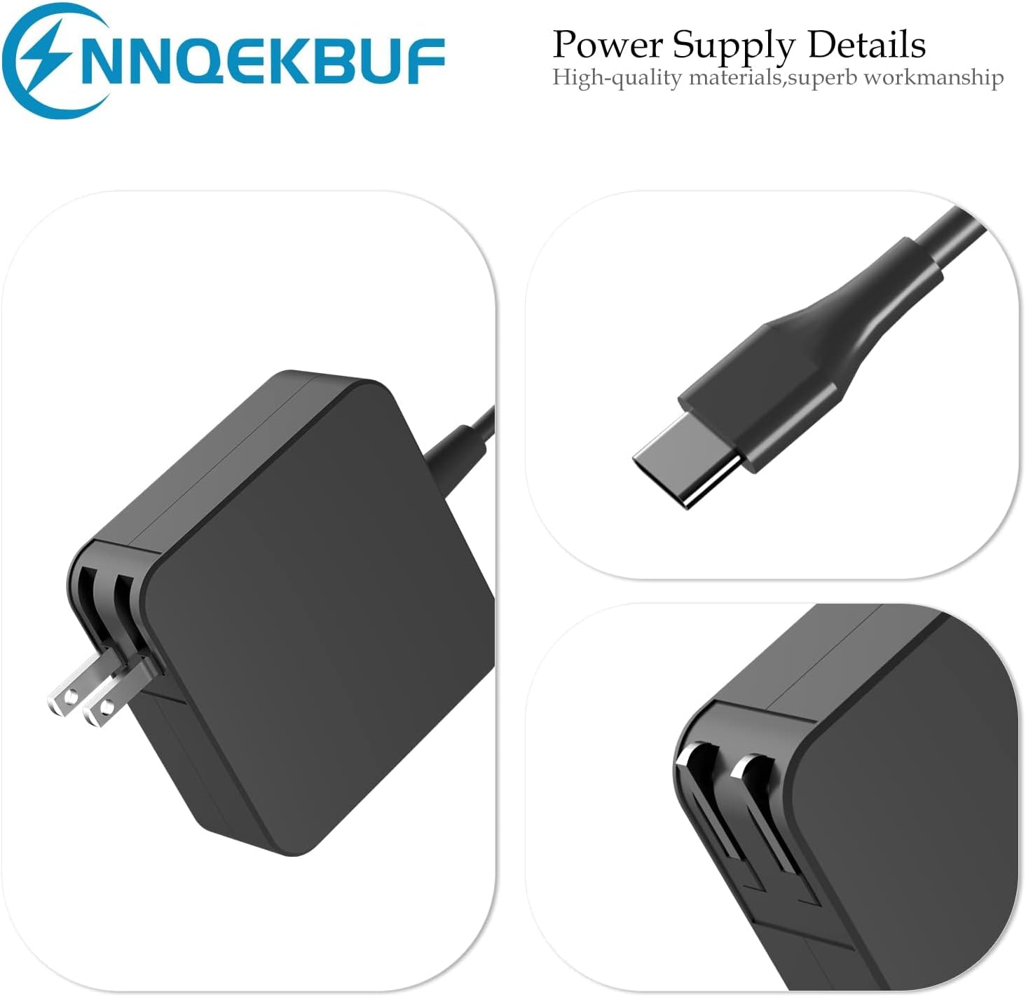 Adaptador de corriente USB C de 65 W, Fiattigear tipo C Power PD Ca...