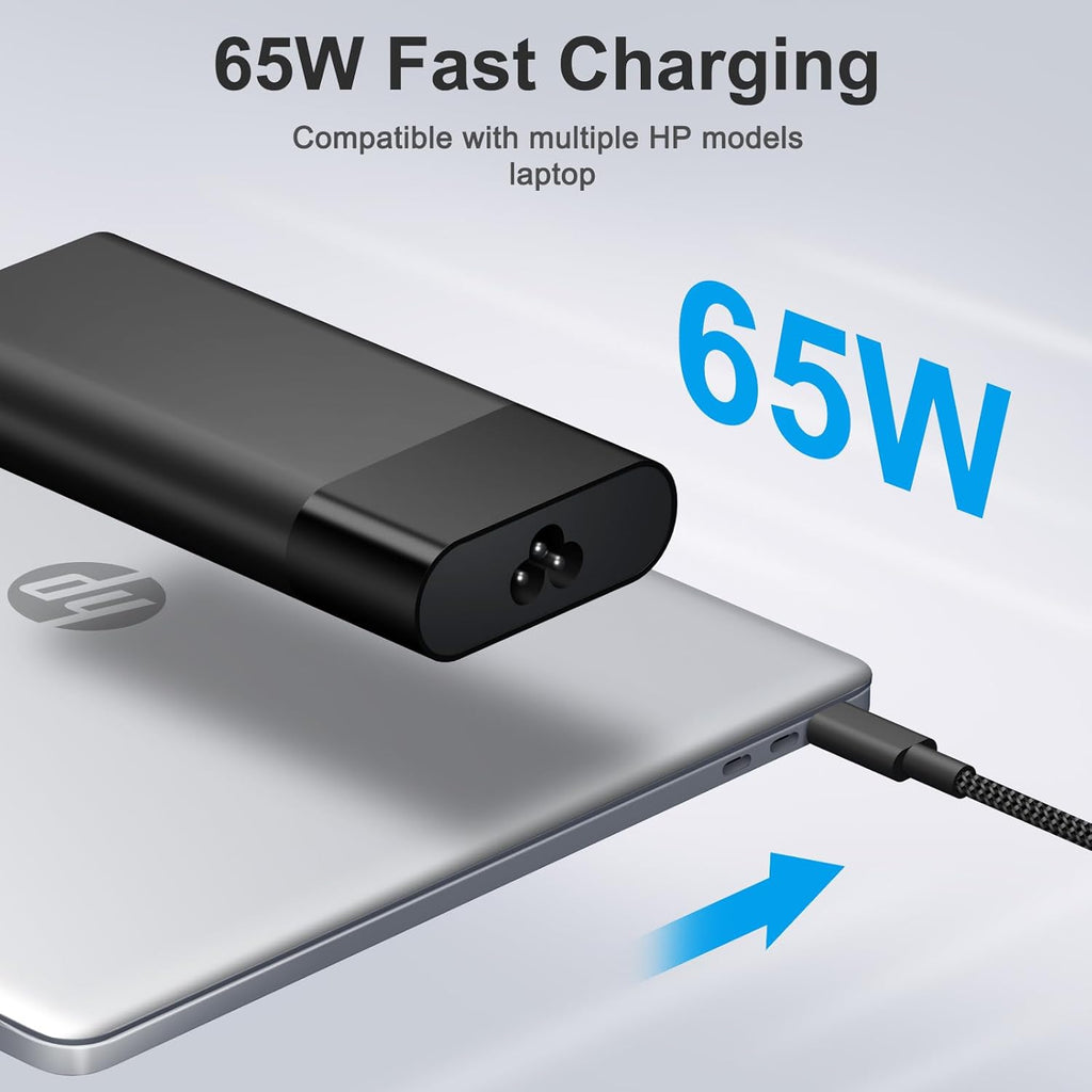Cargador USB C de 65 W para laptop compatible con HP Spectre x360\/...