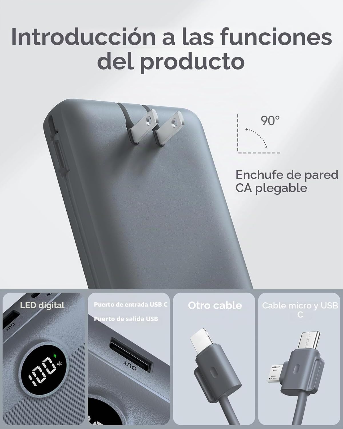 Cargador Portátil Power Bank 20000mAh, VRURC 22.5W Power Bank de Ca...