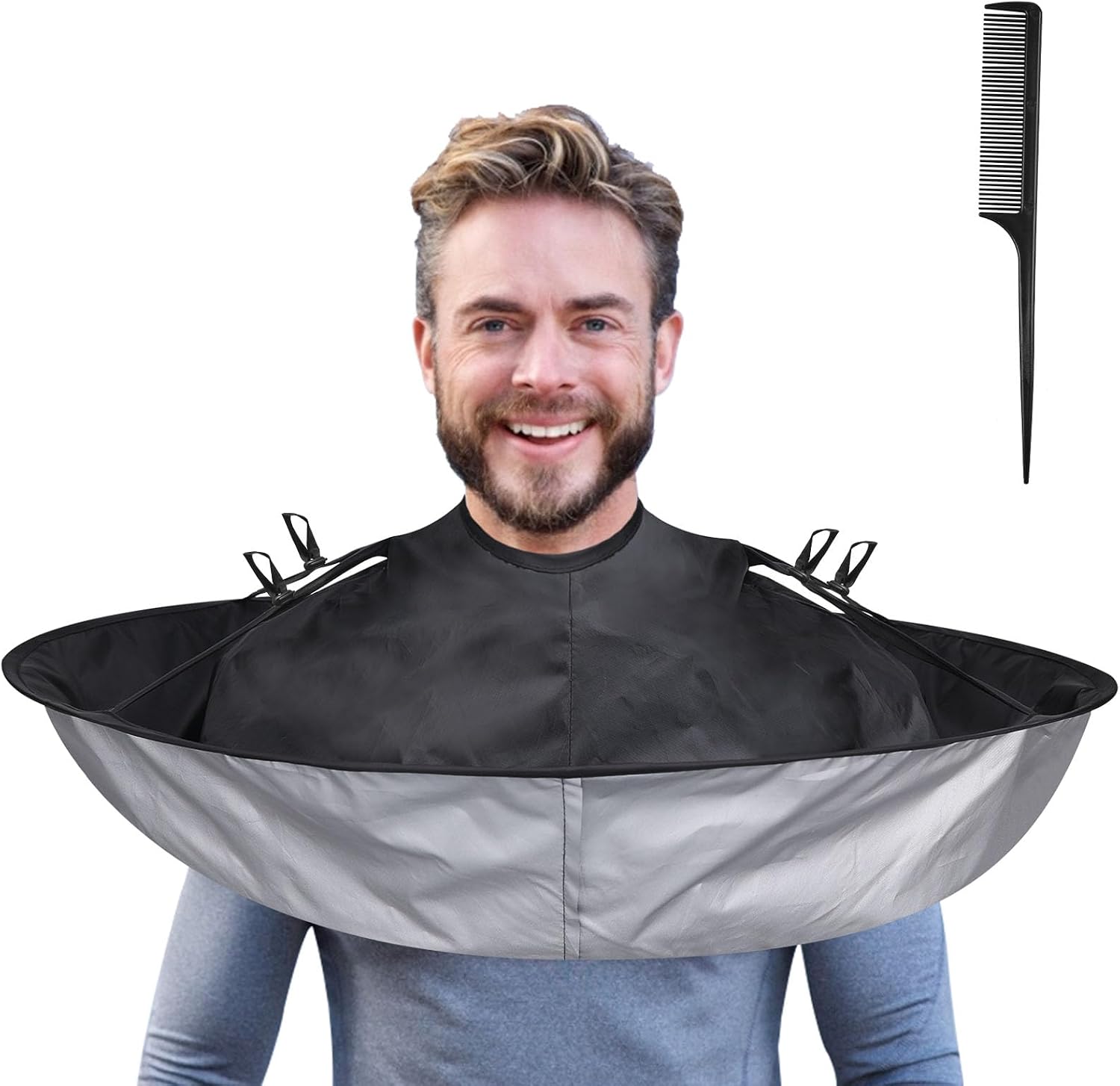 Capa de corte de pelo Lictin Negra - Capa de corte de pelo con para...