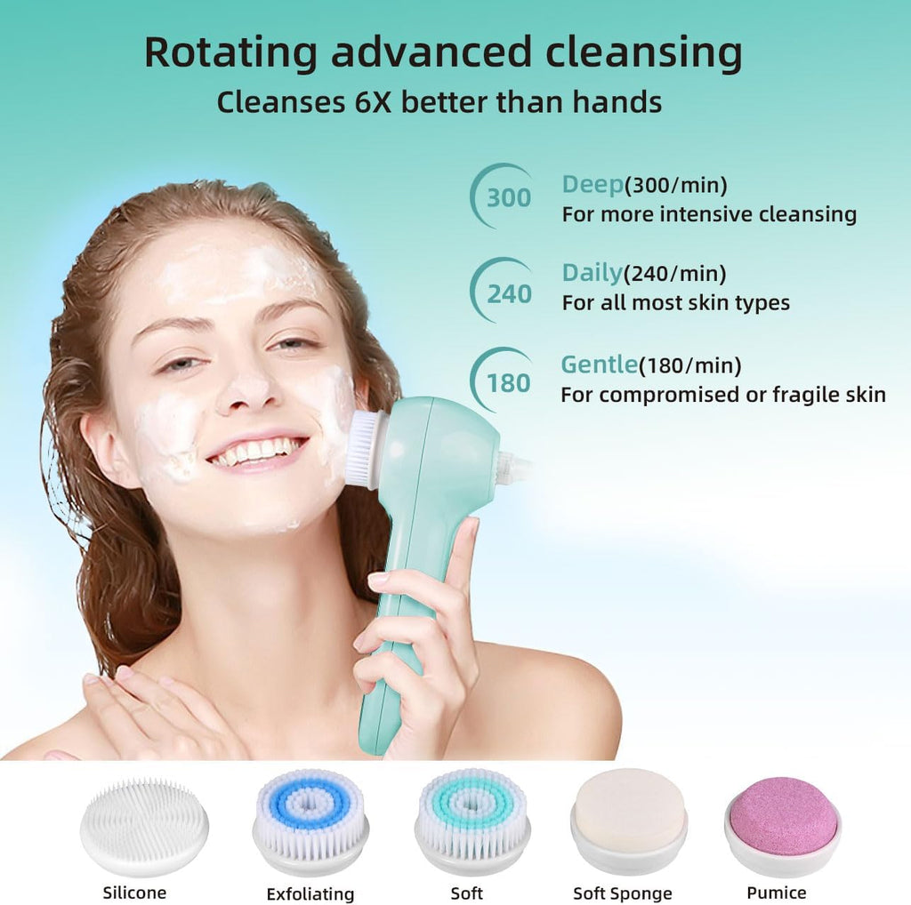 UMICKOO Exfoliante facial, cepillo de limpieza facial impermeable c...
