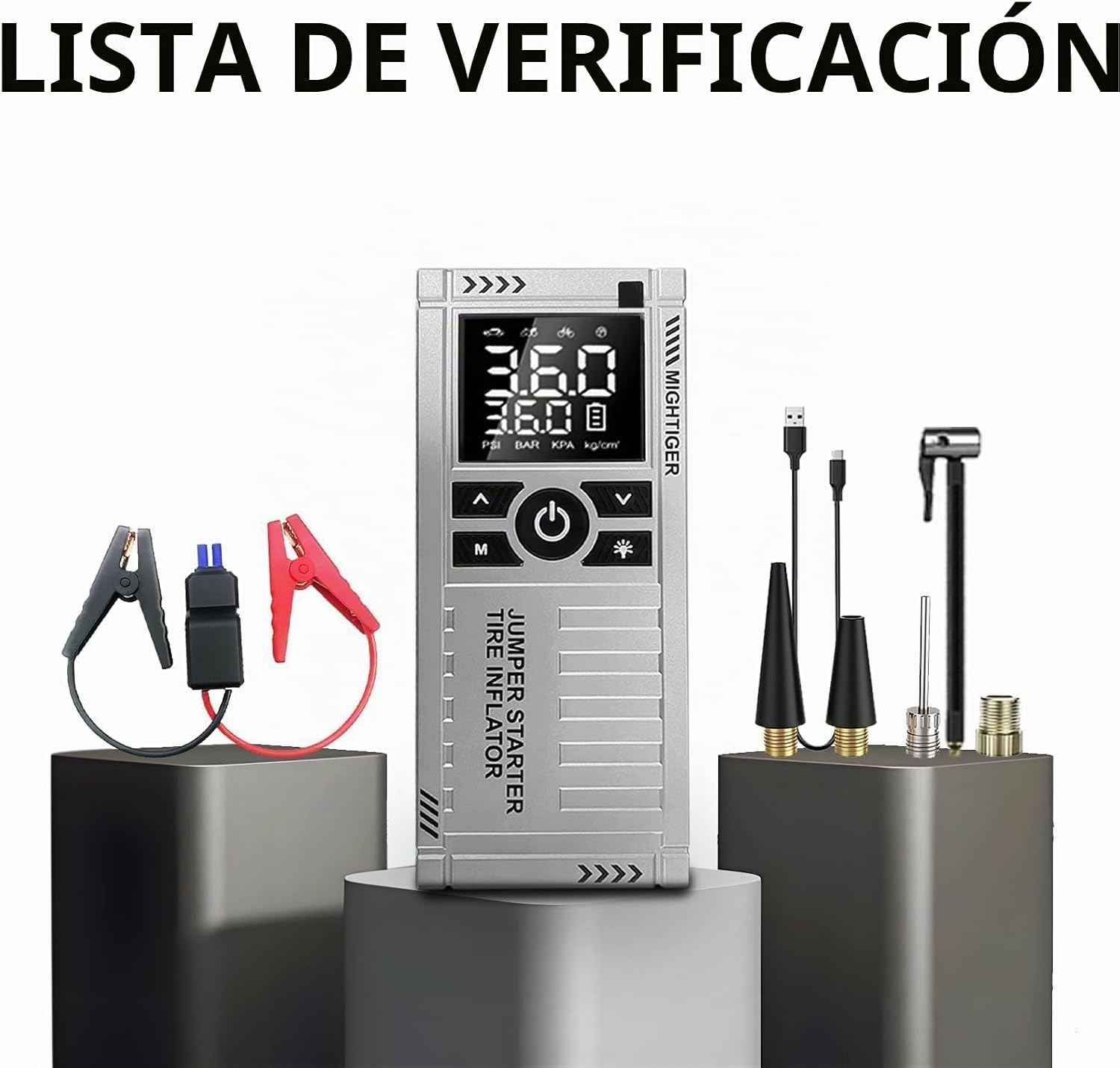 MIGHTIGER Paquete de batería de litio de 12 V, caja de salto portát...