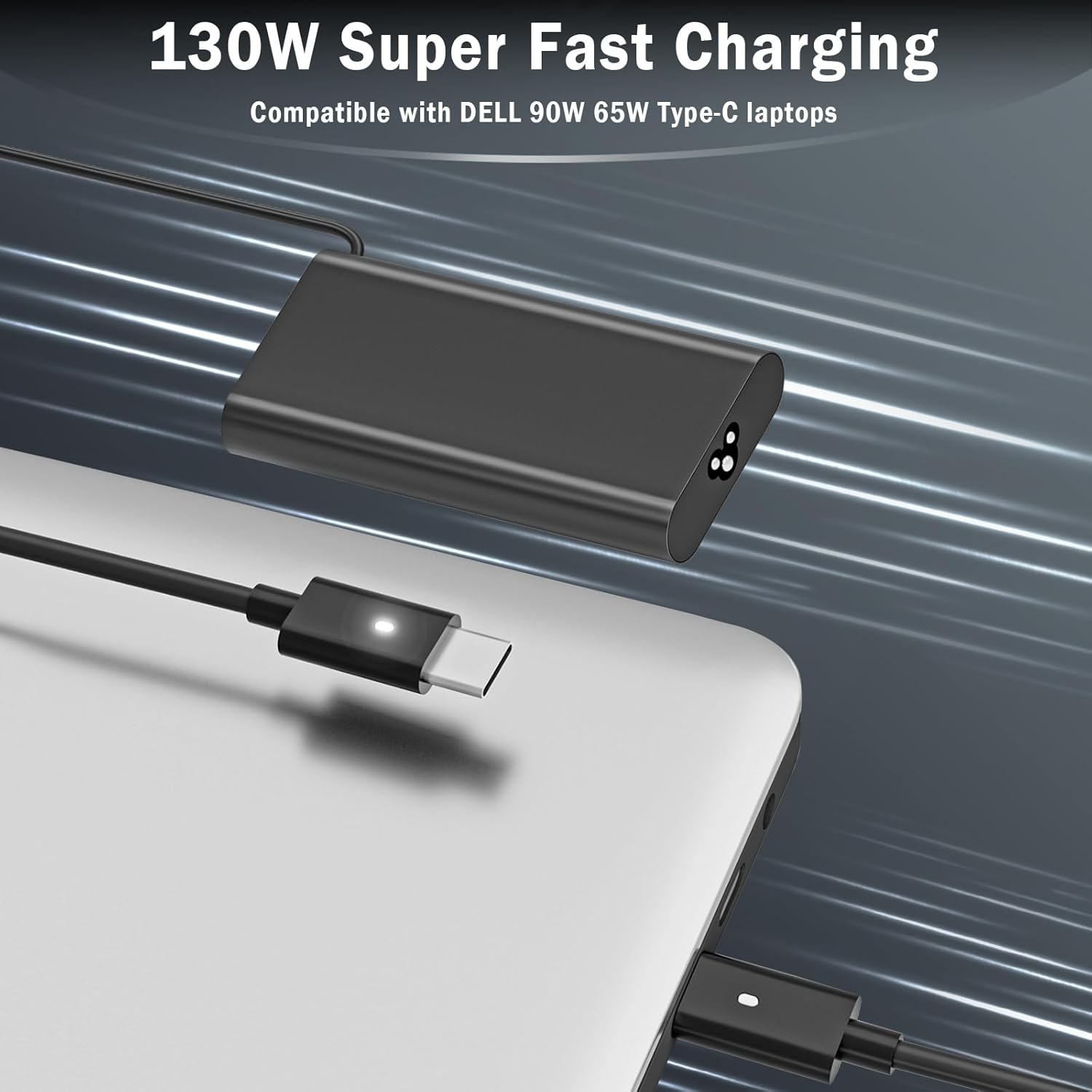 PIOEVTKA Adaptador USB C tipo C de 130 W, cargador para portátil co...