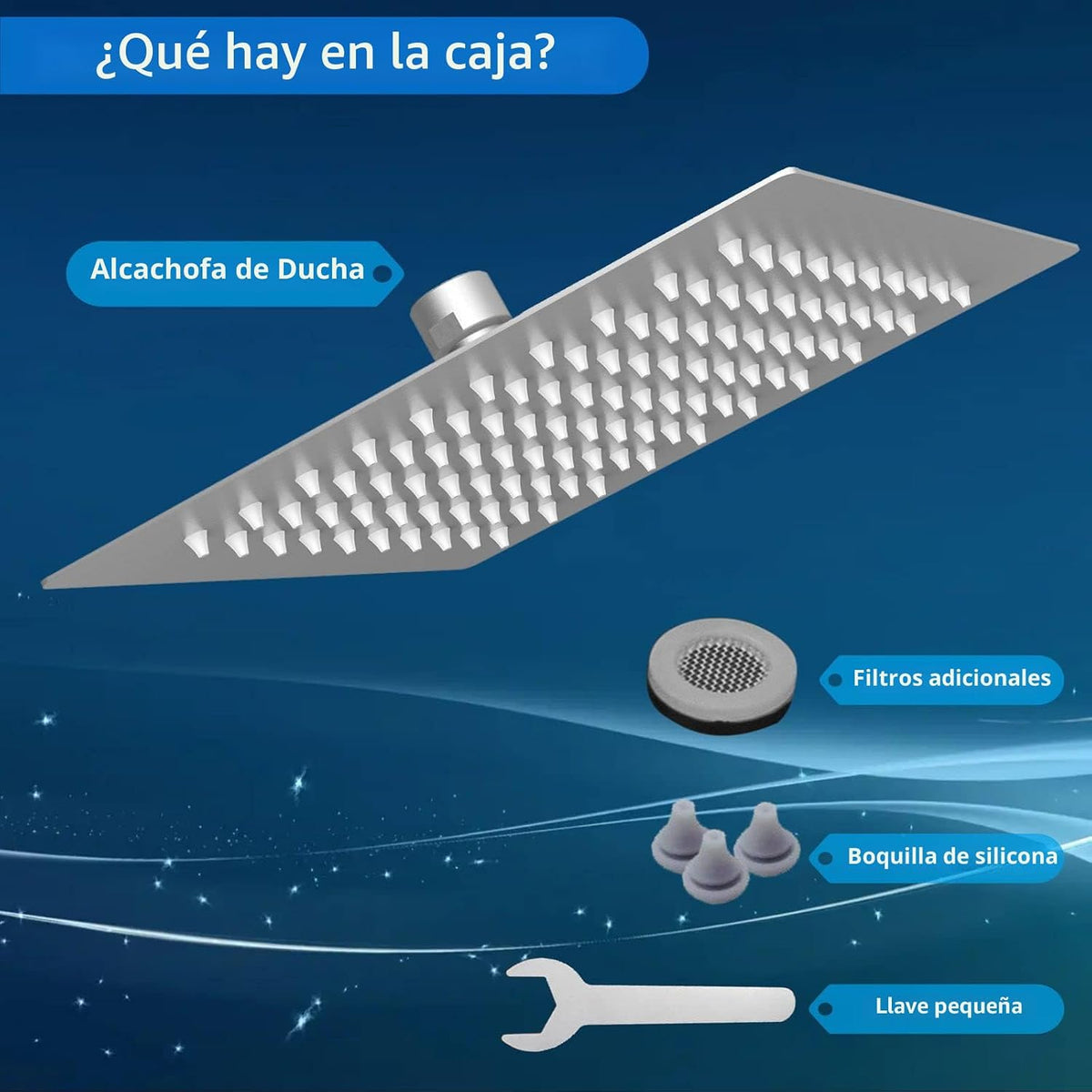 Voolan - Regadera tipo lluvia, regadera de alta presión de acero in...