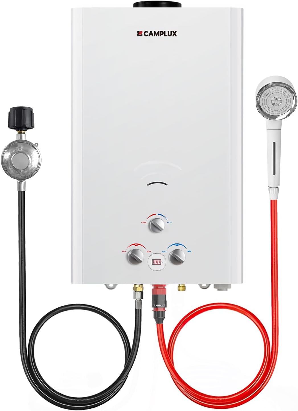 Camplux - Calentador de agua de 16 litros para exteriores, 4.22 GPM...