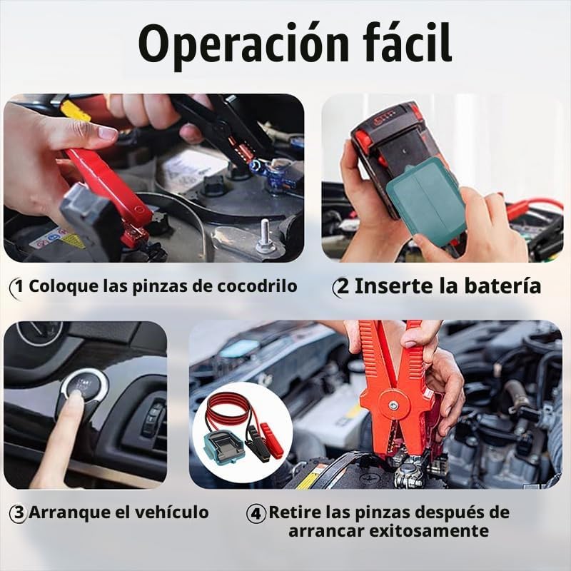 Adaptador de Cables de Puente Compatible con Batería Ma-kita de 18V...