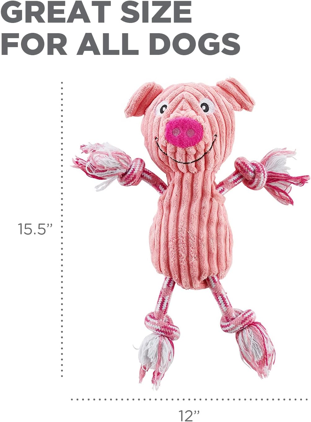 Outward Hound Ranch Roperz - Juguete de peluche chillón para perro,...