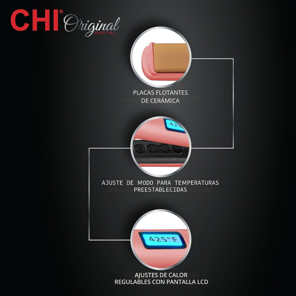 CHI Plancha de pelo original, placas flotantes de cerámica para un...
